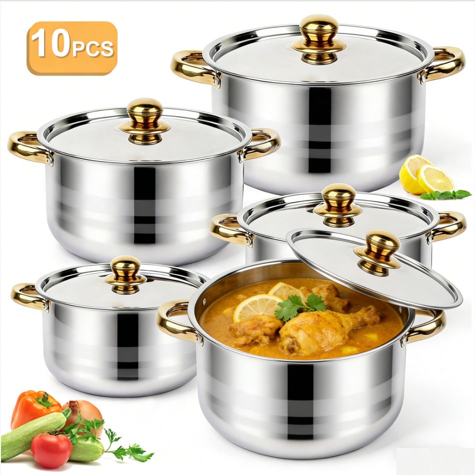 스테인리스 스틸 냄비 세트 모던 럭셔리 조리기구 스톡팟 - Home Cooking Cookbook 리뷰 및 가격